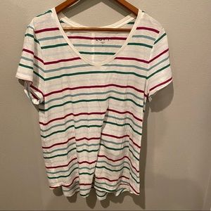 LOFT Striped Short Sleeved Shirt